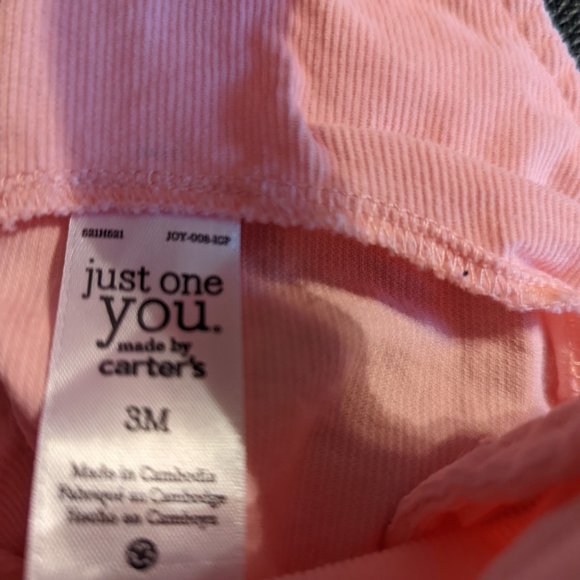 Just One You by Carter's Baby Girl Pink Corduroy Bear Romper sz 3M - Picture 6 of 6